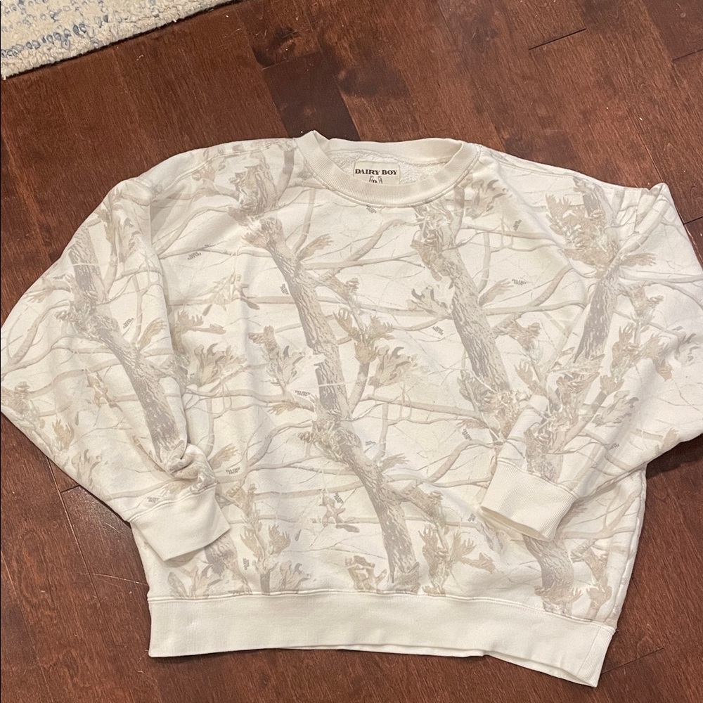 Dairy Boy woodland camo crewneck